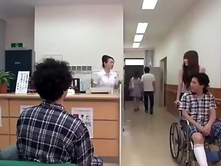 Japanese Lady In Next Sofa Cheats In Hospital