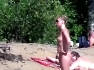 Nude Beach - Pointy Little Tits Honey - Embarrassed